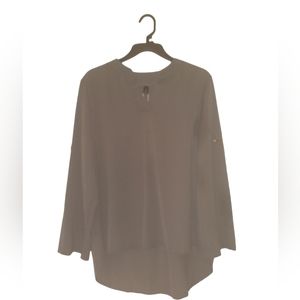 Face Face Large Army Green Roll Tab Sleeve V Neck Blouse